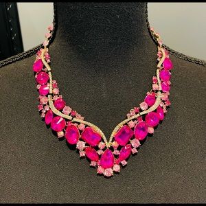 Pink Statement Necklace and Earrings EUC